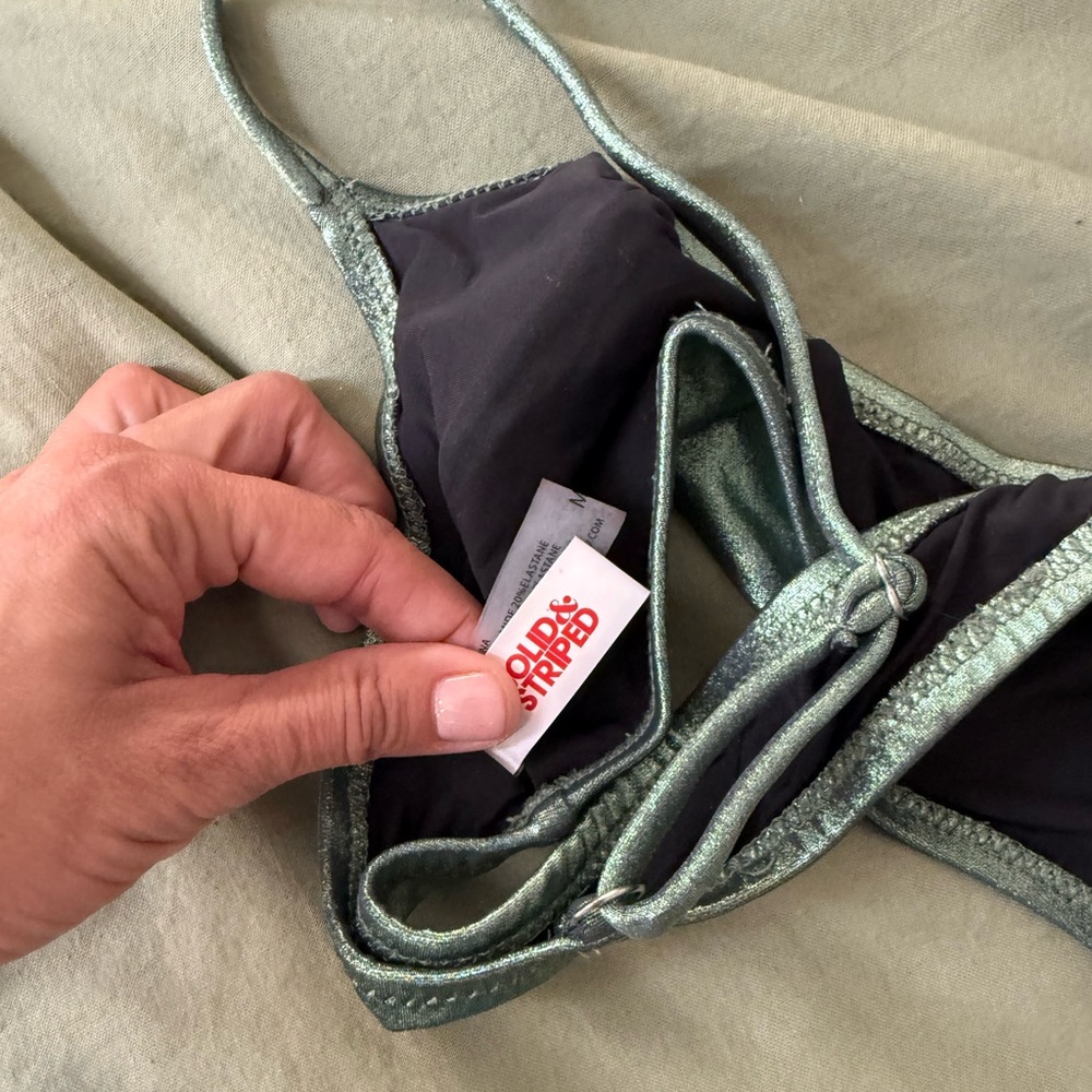 Solid & Striped Elsa Bikini Size Medium In Sage - image 5